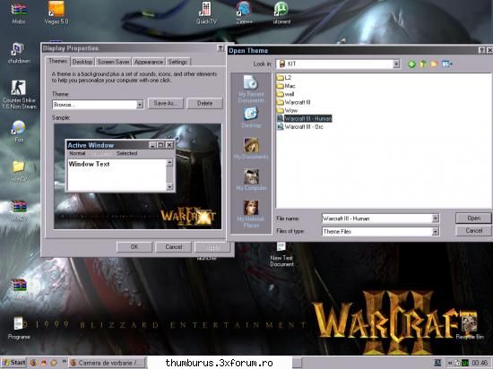 theam de warcraft pt windos
1) dl de aici

2) extrage si instaleaza ori unde

3) warcraft theam