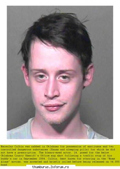 ! mug shots ! - macaulay culkin ("home alone") pt posesie de - Poze