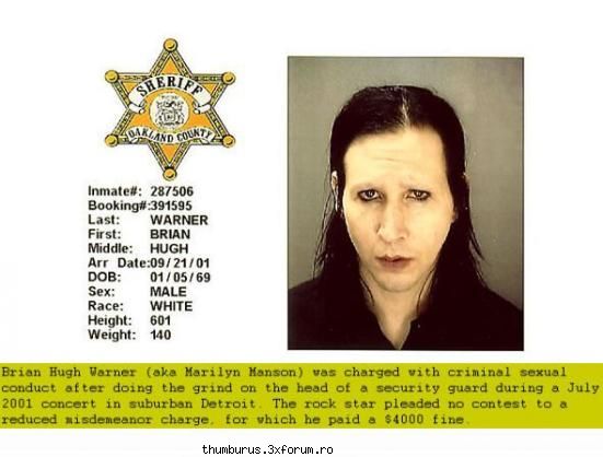 alt manson .... da' tot urat ! mug shots !